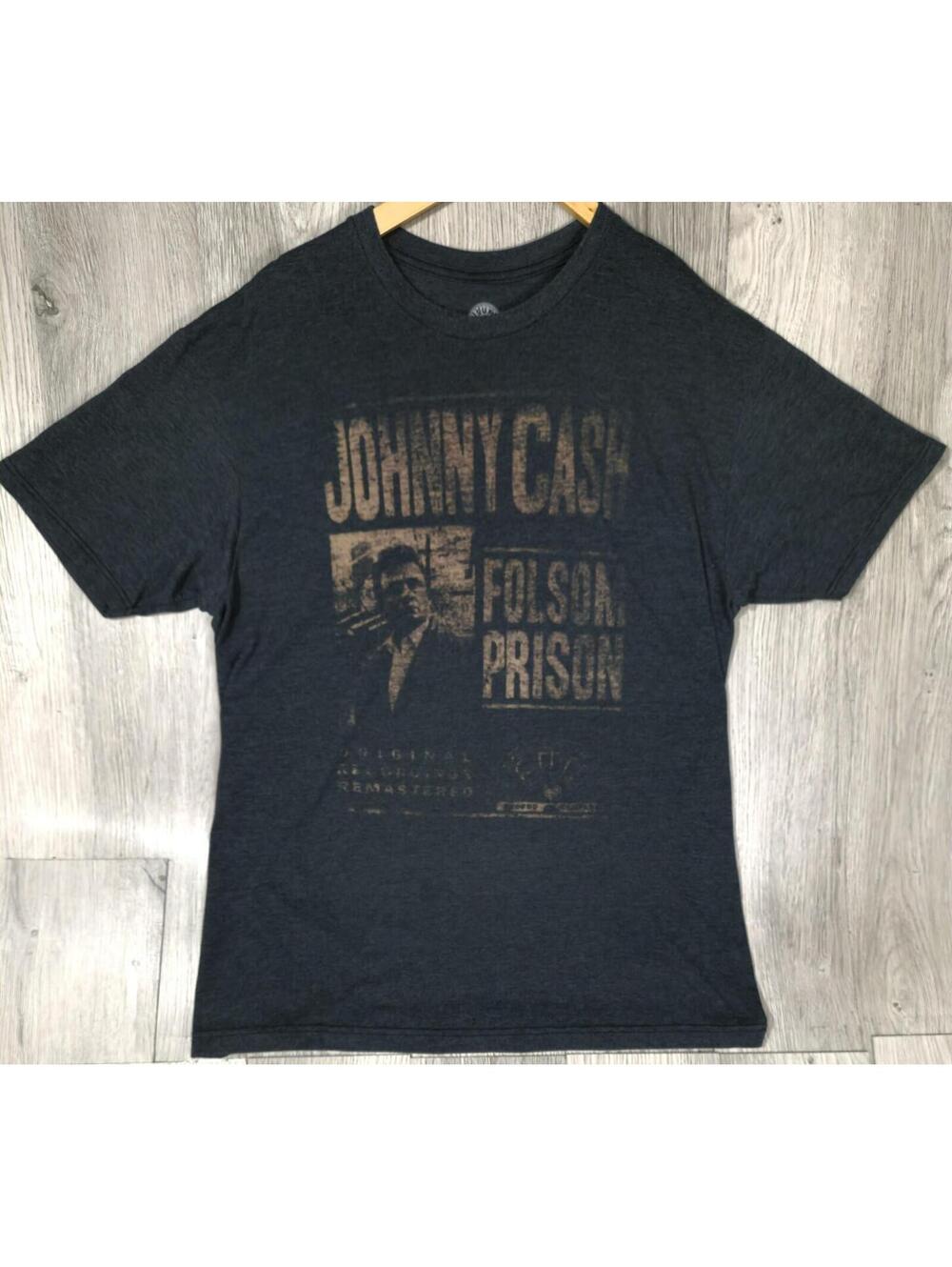 Johnny Cash Folsom Prison Distressed Design Men's T-Shirt Size: Large #12